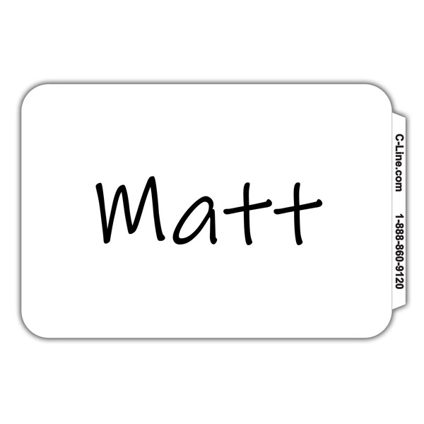 Pressure Sensitive Badges, Plain, White, 3 12 x 2 14, 100BX Set of 10 BX, 1000PK